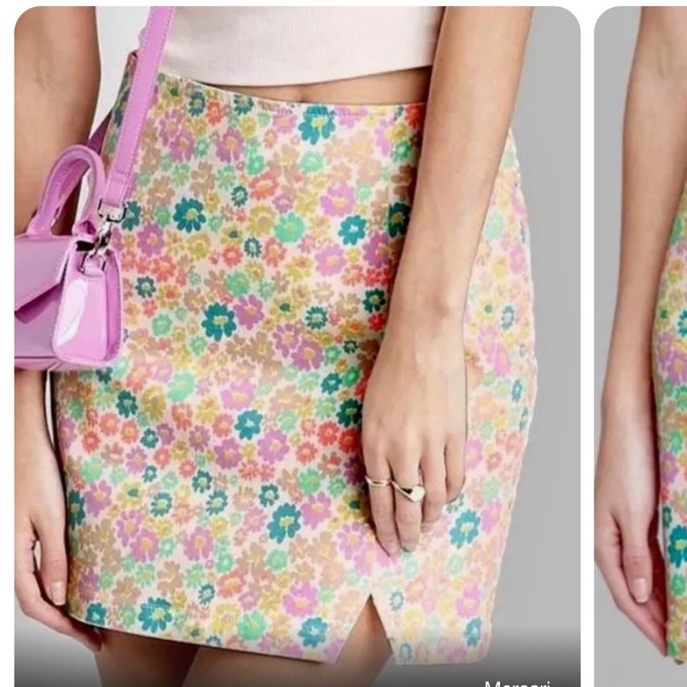 Wild fable plus size Floral Cotton Blend  Mini Skirt